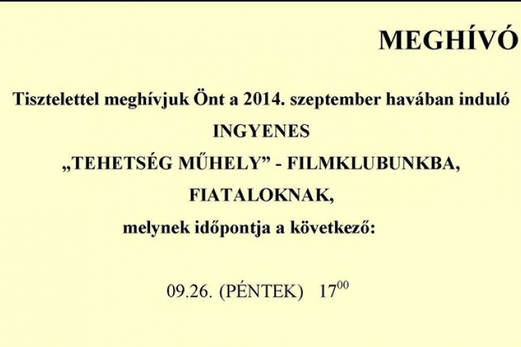 Ingyenes filmklub Makón