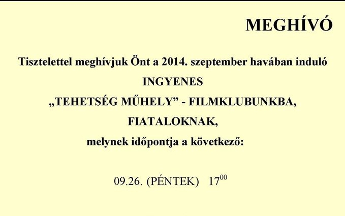 Ingyenes filmklub Makón